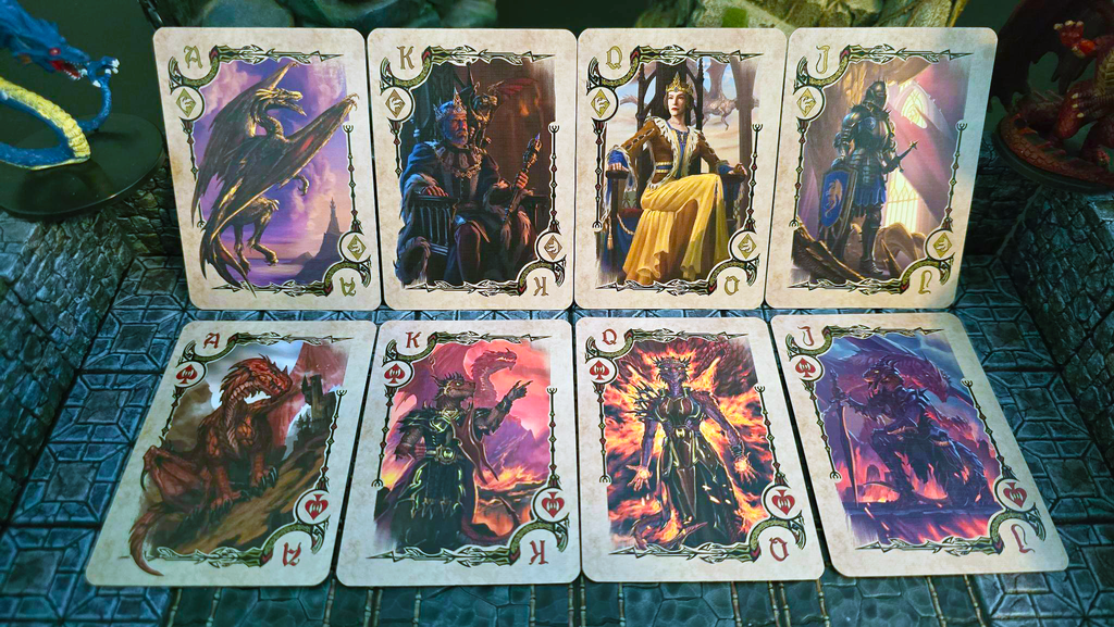 Soltera Playing Cards – Deck #1 – Gold Limited Edition – Gold Dragons vs Red Dragons