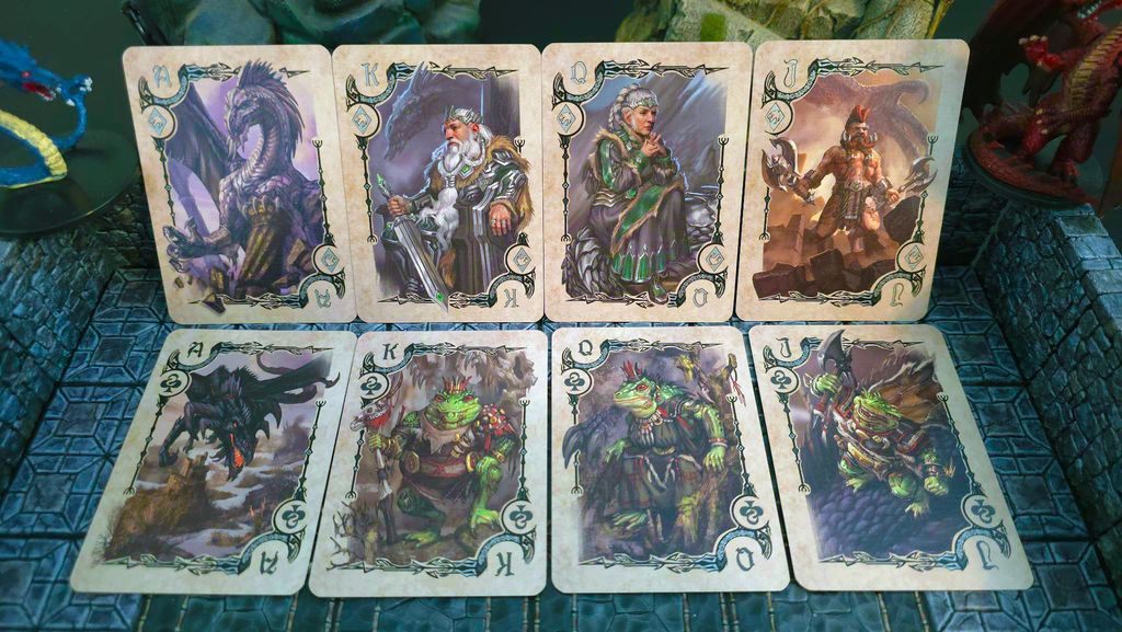 Soltera Playing Cards – Deck #2 – Silver Edition – Silver Dragons vs Black Dragons