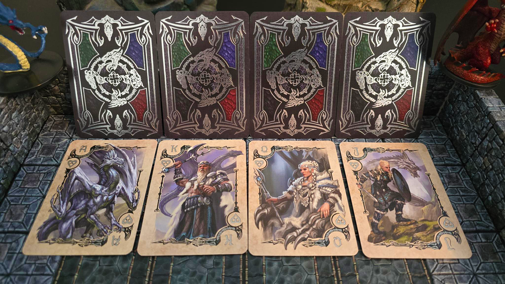 Soltera Playing Cards – Deck #2 – Silver Edition – Silver Dragons vs Black Dragons