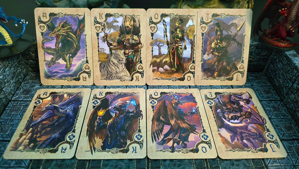 Soltera Playing Cards – Deck #4 – Gold Limited Edition – Bronze Dragons vs Blue Dragons