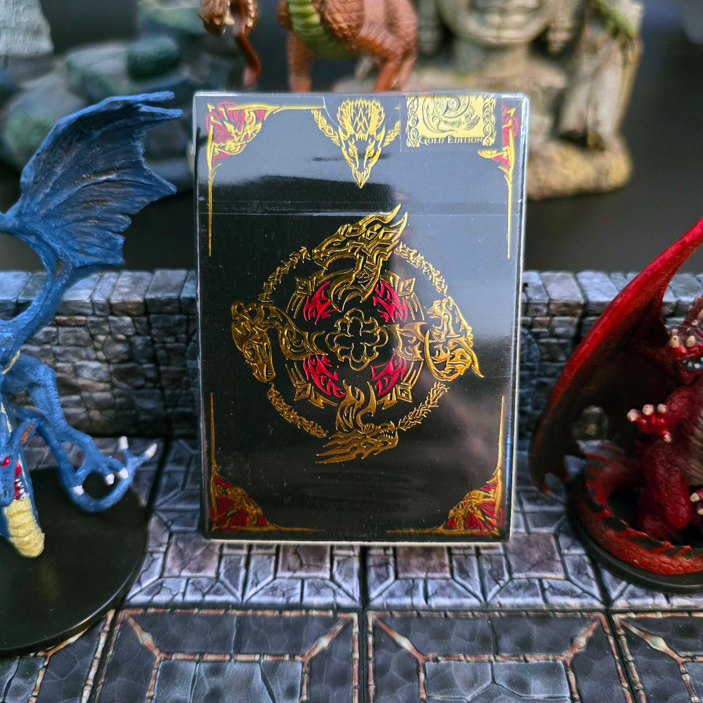 Soltera Playing Cards – Deck #1 – Gold Limited Edition – Gold Dragons vs Red Dragons