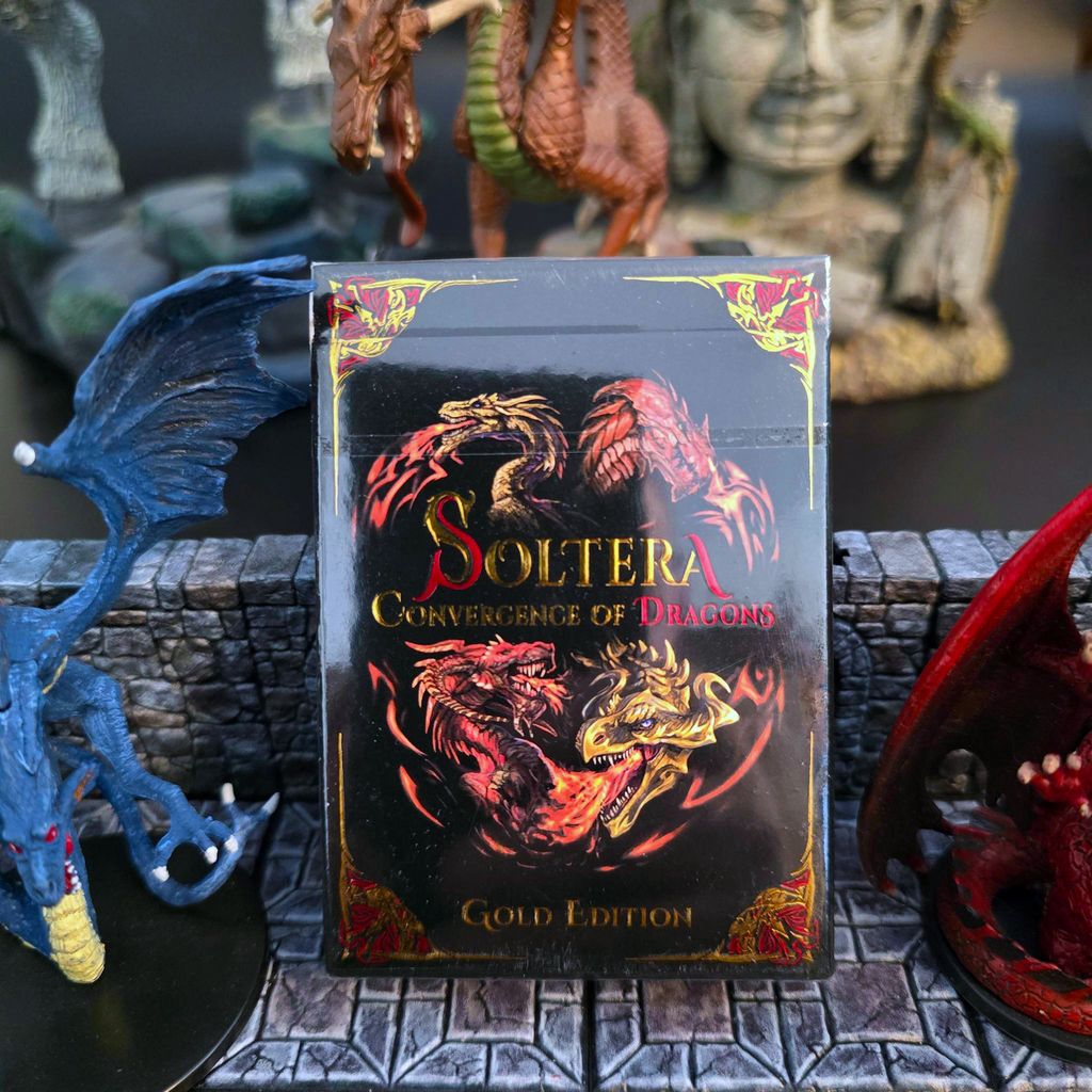 Soltera Playing Cards – Deck #1 – Gold Limited Edition – Gold Dragons vs Red Dragons
