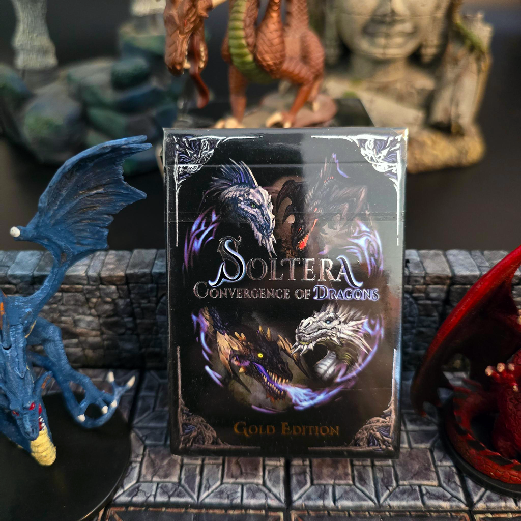 Soltera Playing Cards – Deck #2 – Gold Limited Edition – Silver Dragons vs Black Dragons