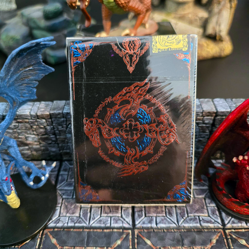 Soltera Playing Cards – Deck #4 – Gold Limited Edition – Bronze Dragons vs Blue Dragons