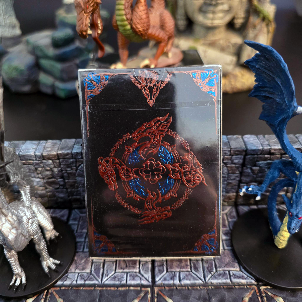 Soltera Playing Cards – Deck #4 – Silver Edition – Bronze Dragons vs Blue Dragons