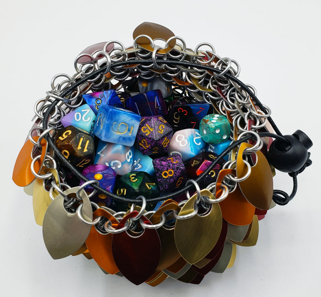 AUTUMN LEAVES LARGE SCALE MAIL DICE BAG