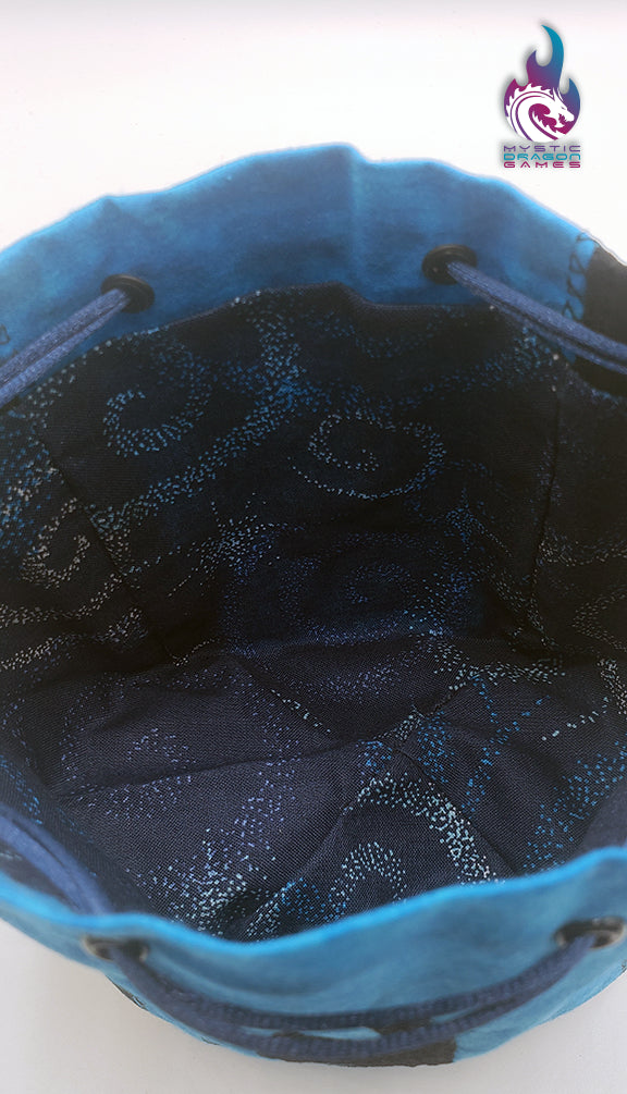 BLUE EMBROIDERED HANDMADE DICE BAG