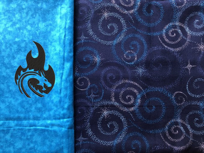 BLUE EMBROIDERED HANDMADE DICE BAG