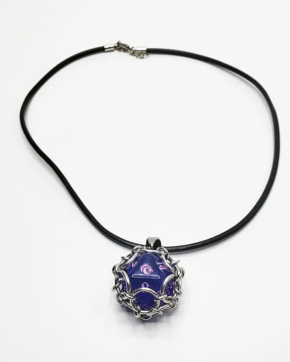 CAGED D20 NECKLACE (MYSTIC STORM)