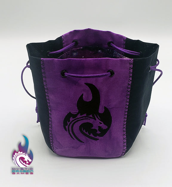 MYSTIC DRAGON PURPLE EMBROIDERED HANDMADE DICE BAG