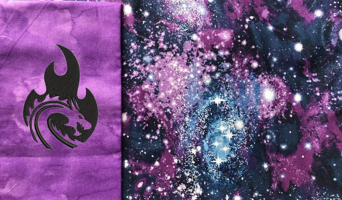 MYSTIC DRAGON PURPLE EMBROIDERED HANDMADE DICE BAG