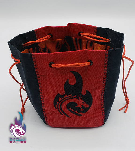 MYSTIC DRAGON RED EMBROIDERED HANDMADE DICE BAG
