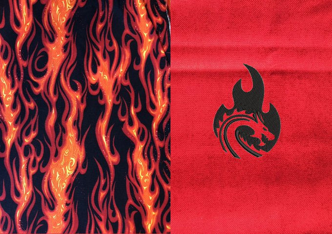 MYSTIC DRAGON RED EMBROIDERED HANDMADE DICE BAG