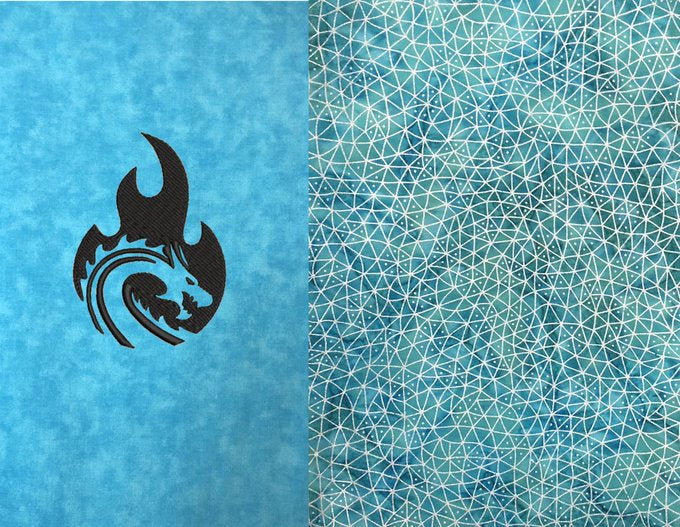 MYSTIC DRAGON TEAL EMBROIDERED HANDMADE DICE BAG
