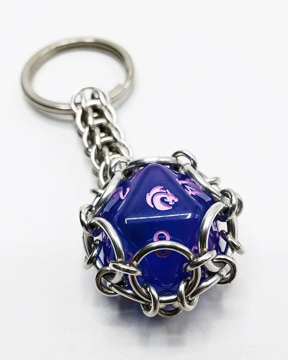 CAGED D20 KEYCHAIN (MYSTIC STORM)