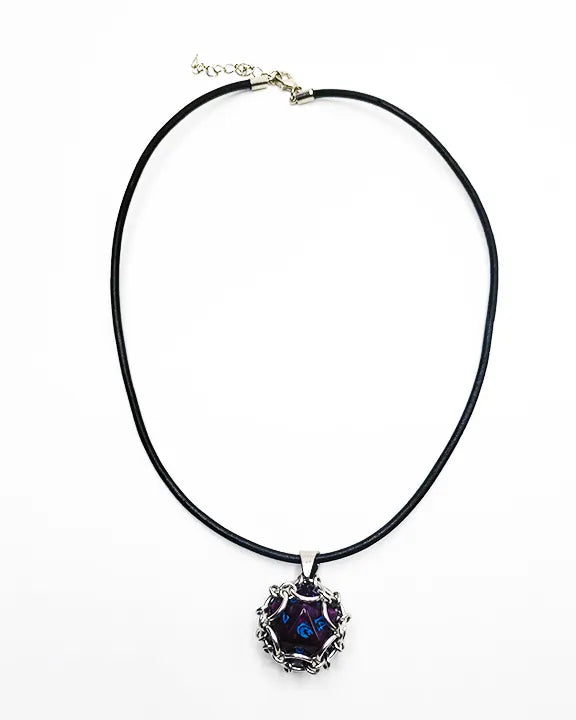 CAGED D20 NECKLACE (DRAGONS MANA)