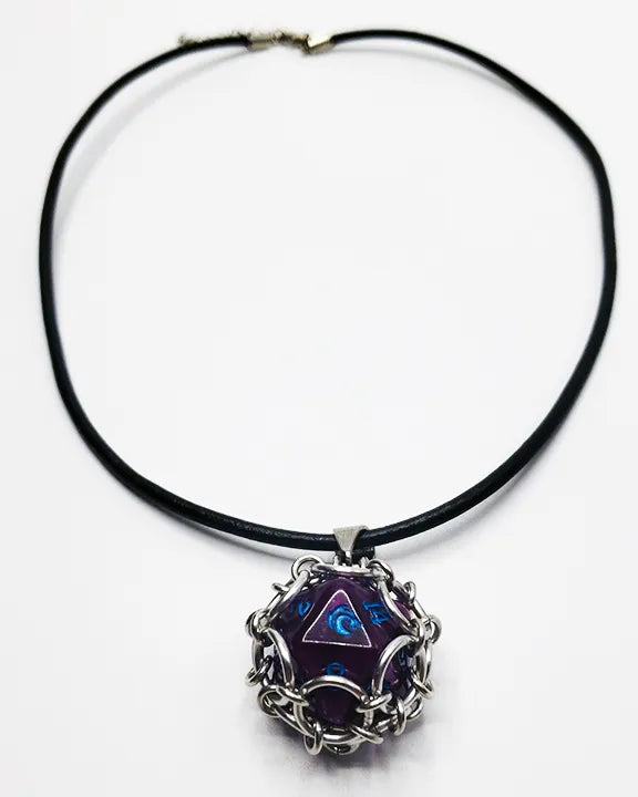 CAGED D20 NECKLACE (DRAGONS MANA)