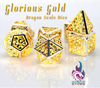 GLORIOUS GOLD - METAL DRAGON SCALE DICE