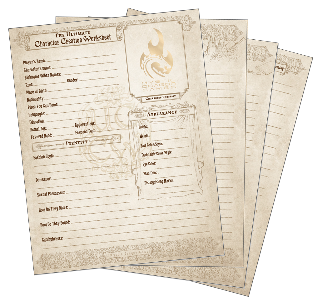 Ultimate Character Creation Worksheet (fillable PDF)